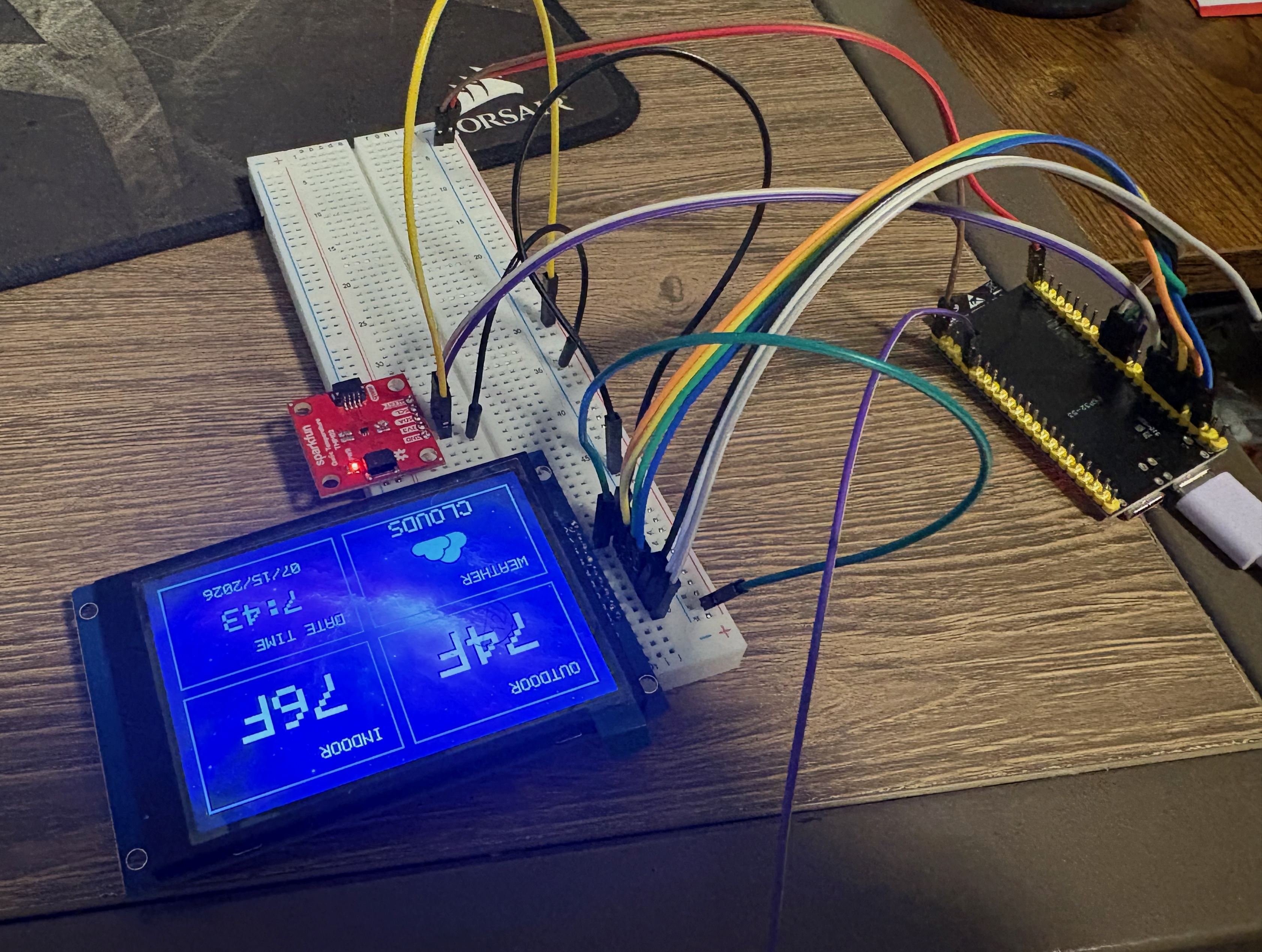 Weather Buddy breadboard test